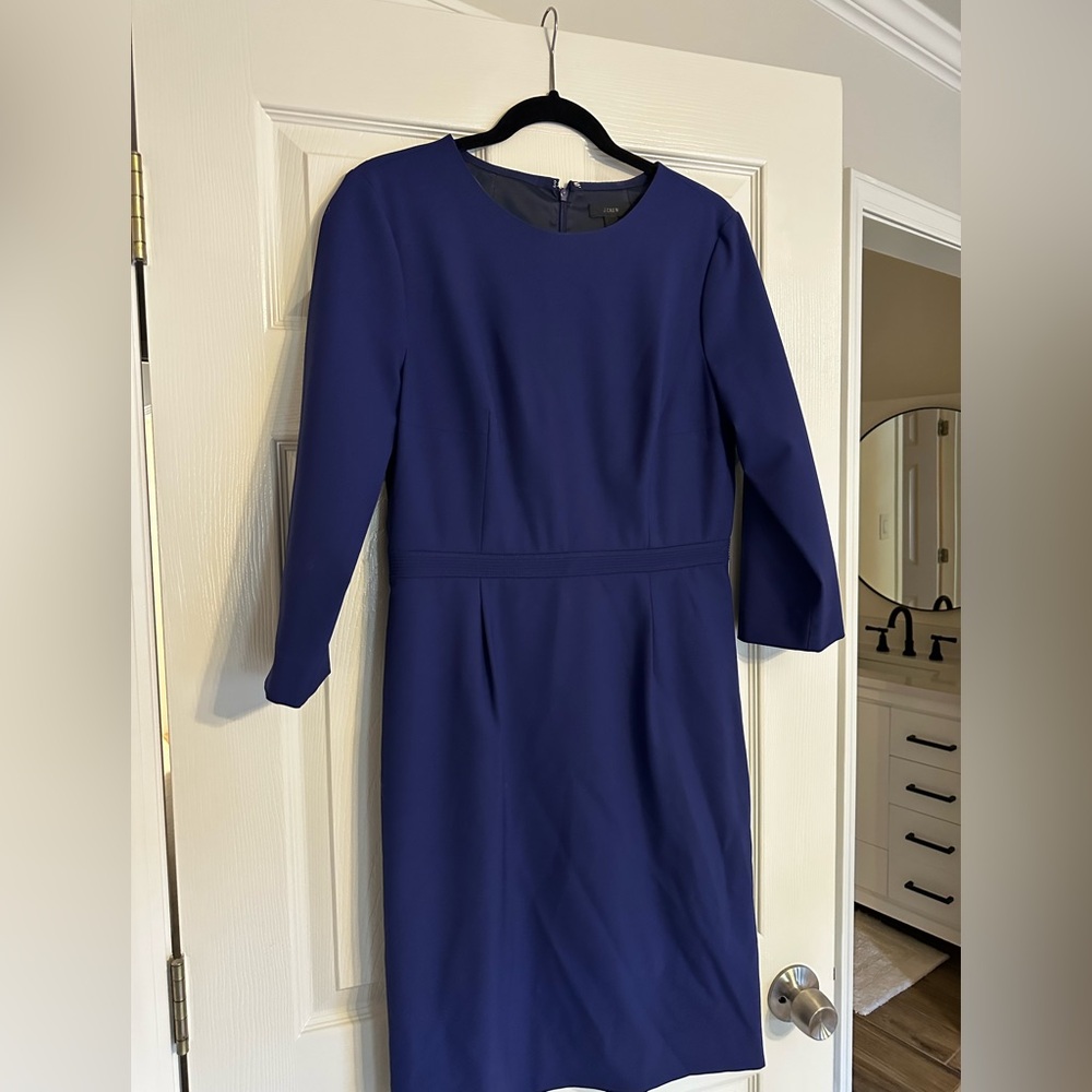 J. Crew Classic Navy Long Sleeve Dress